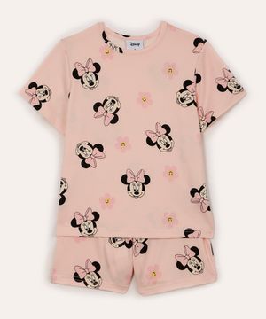 pijama curto infantil minnie rosa