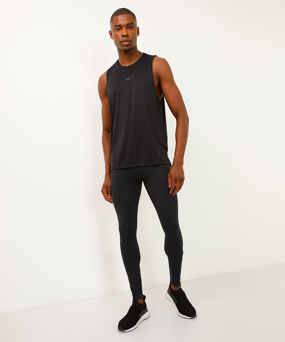 calça legging de poliamida esportiva preta