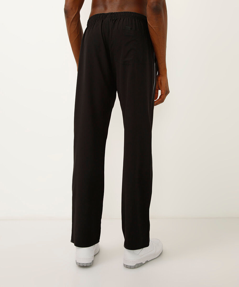 Calça Masculina Esportiva Ace Básica com Vivo Contrastante  Preta