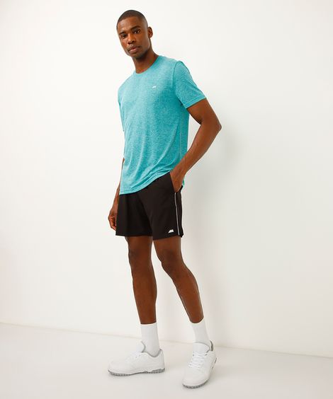 short cós com elástico e nervuras esportivo preto