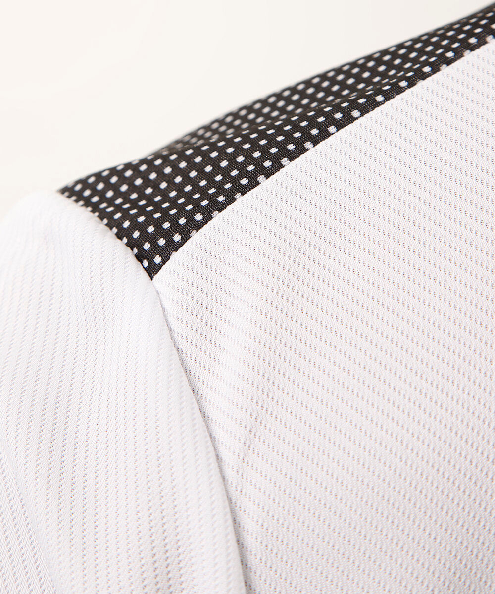 camiseta masculina esportiva ace manga curta com recorte bicolor - branco