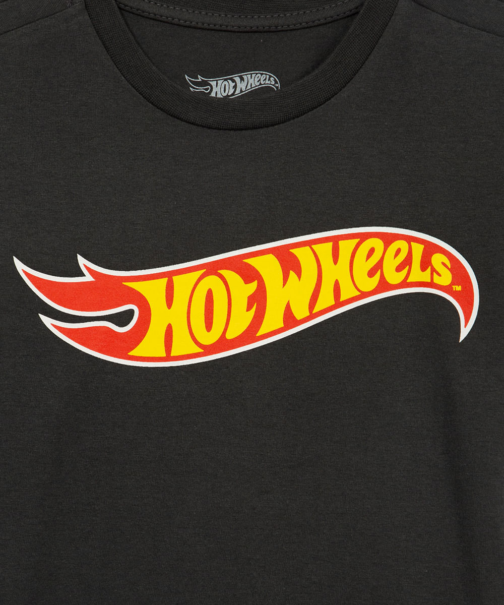 camiseta de algodão infantil hot wheels chumbo