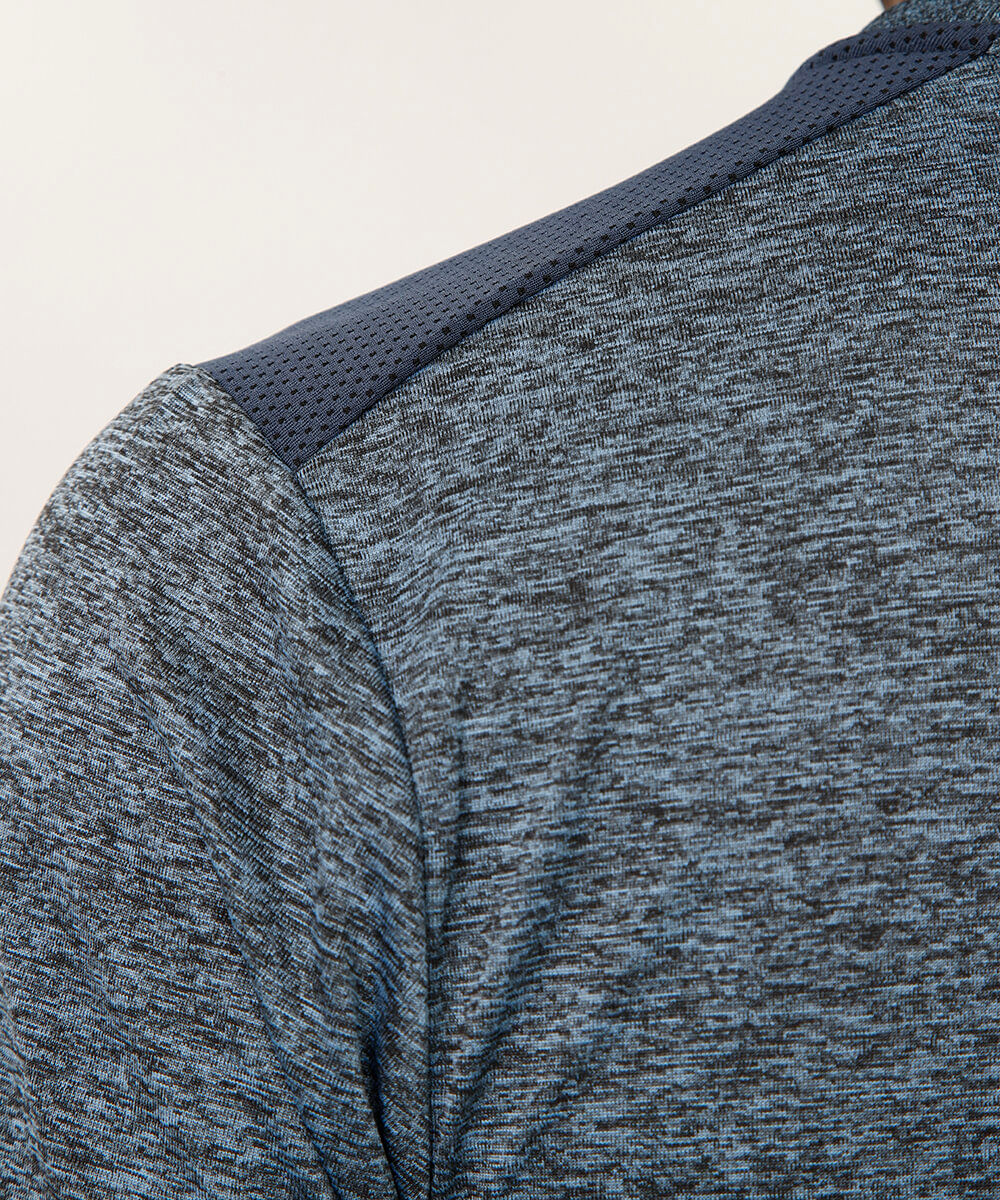 camiseta masculina esportiva com recorte - azul