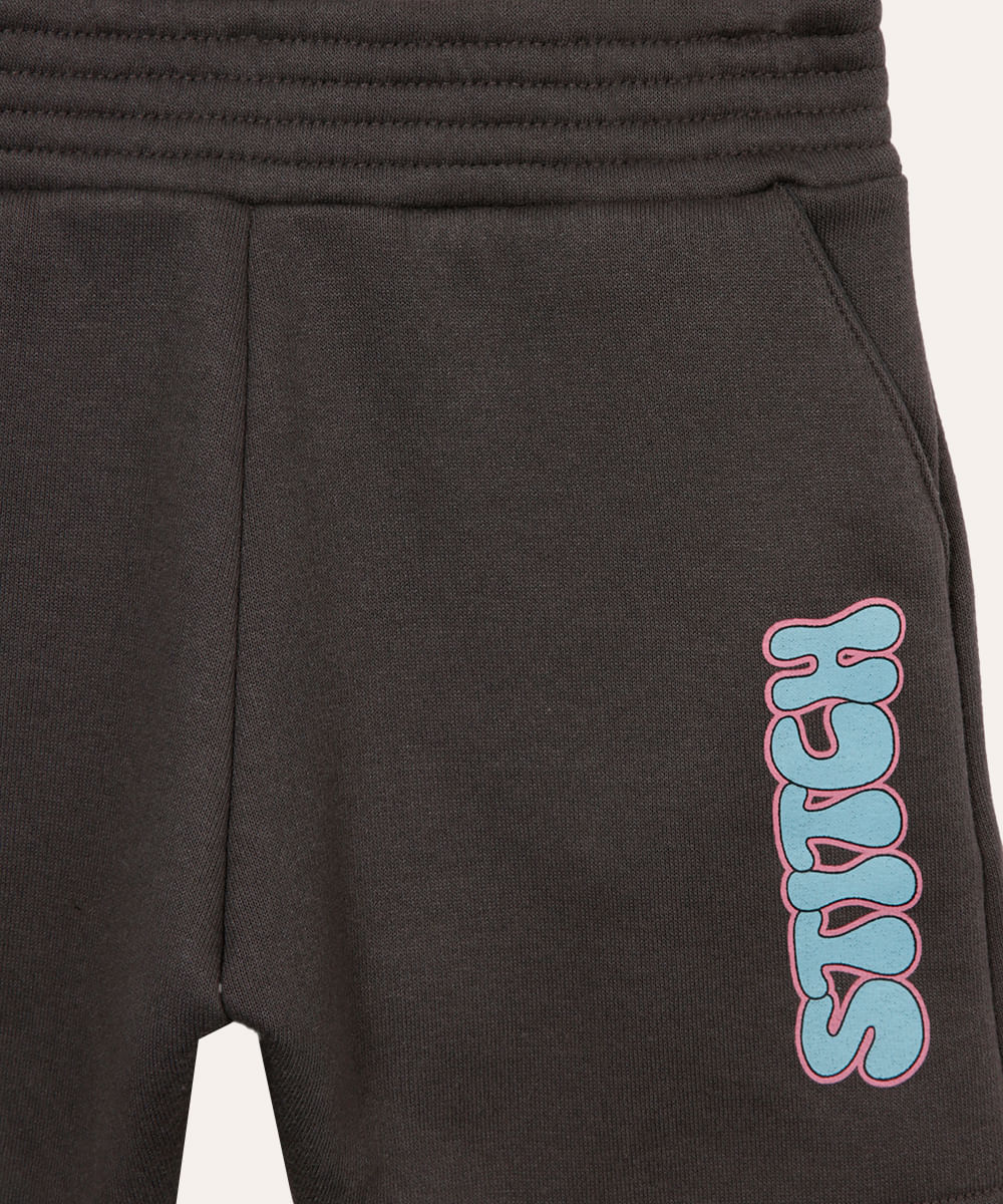 conjunto de moletom infantil angel e stitch cinza