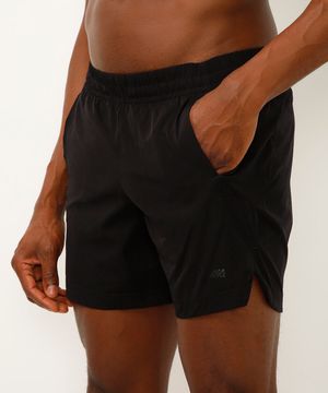 short cós com elástico e bolsos esportivo ace preto