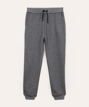 calça de moletom jogger juvenil cinza