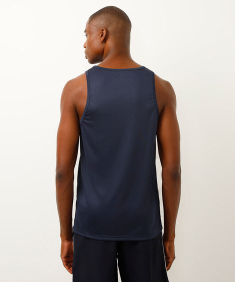 Regata Masculina Esportiva Básica Gola Careca Azul Marinho