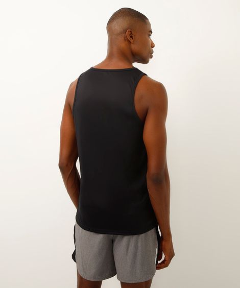 Regata Masculina Esportiva Básica Gola Careca Preta
