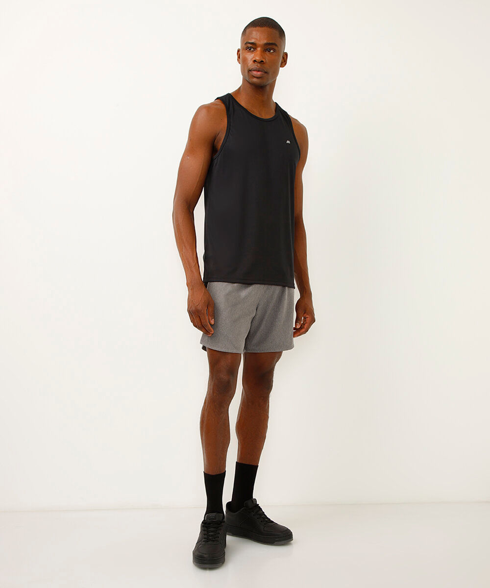 Regata Masculina Esportiva Ace Básica Gola Careca Preta