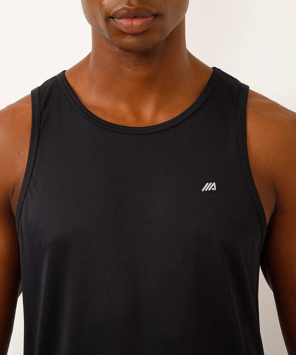 Regata Masculina Esportiva Ace Básica Gola Careca Preta