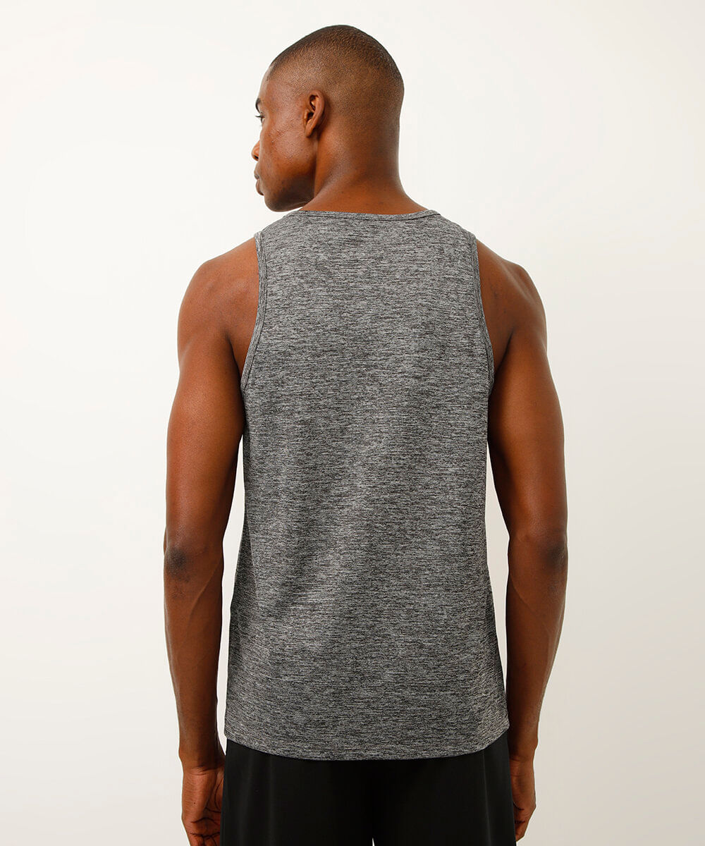 regata básica gola careca esportiva ace cinza mescla