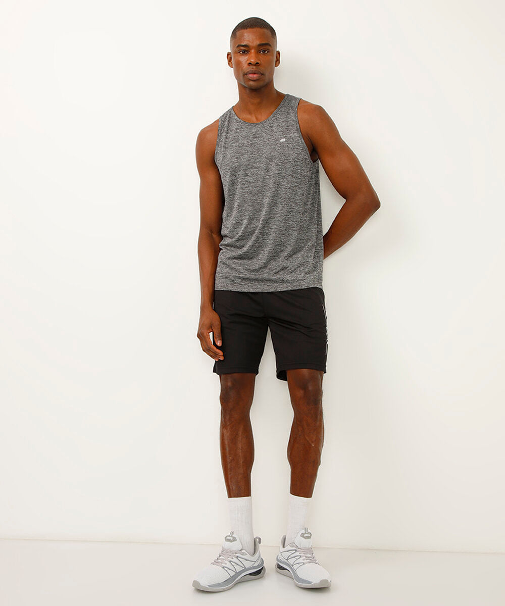 regata básica gola careca esportiva ace cinza mescla