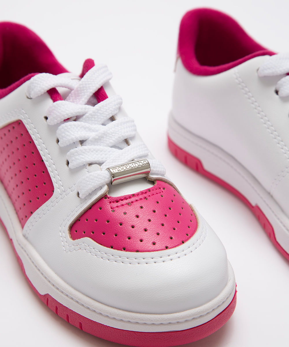 tênis infantil molekinha com recortes  branco