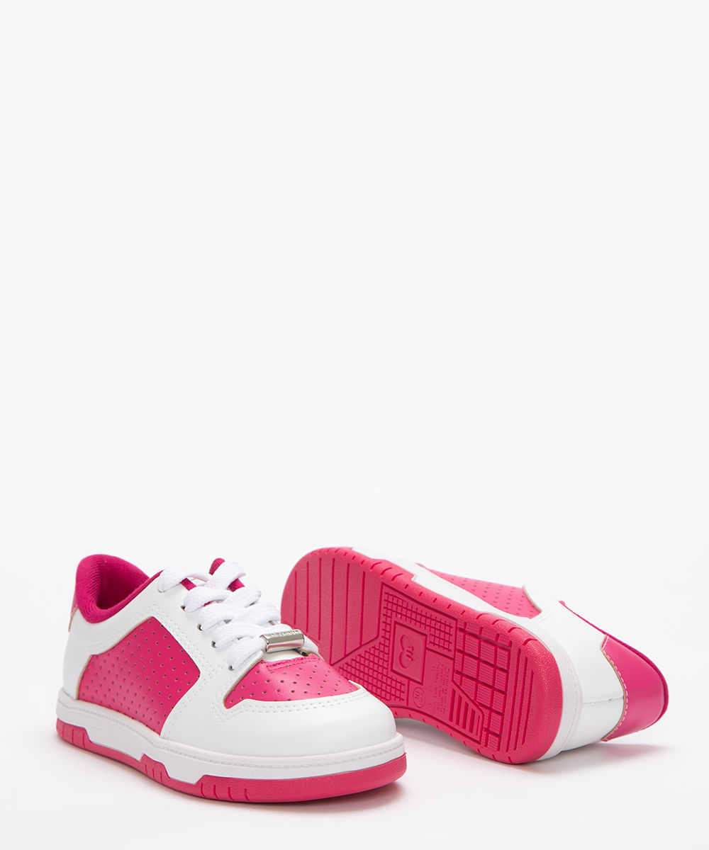 tênis infantil molekinha com recortes  branco