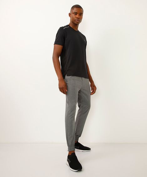 calça jogger com bolsos esportiva cinza