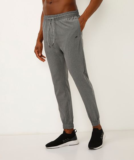 calça jogger com bolsos esportiva cinza