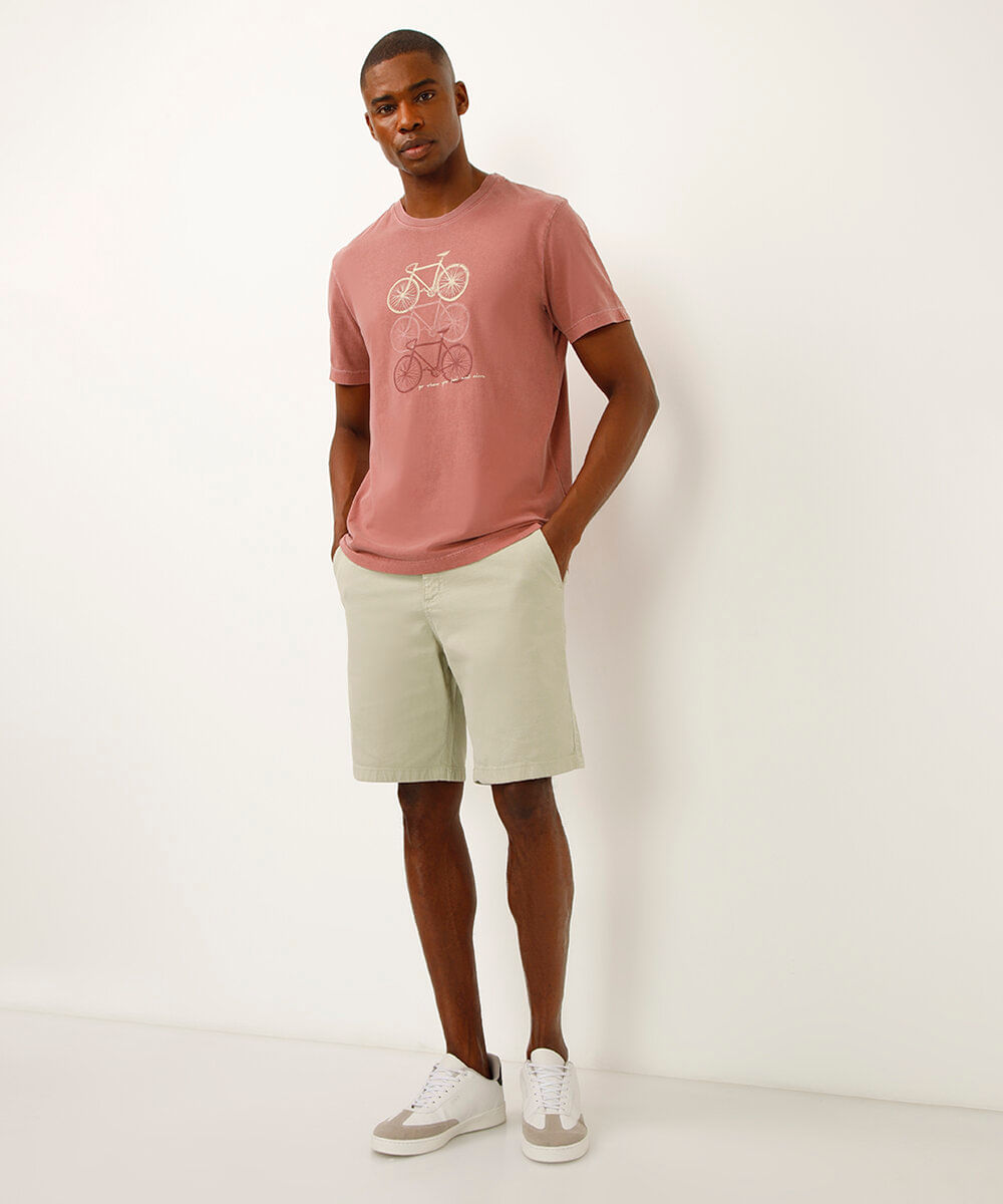 bermuda jogger de sarja com cordão verde