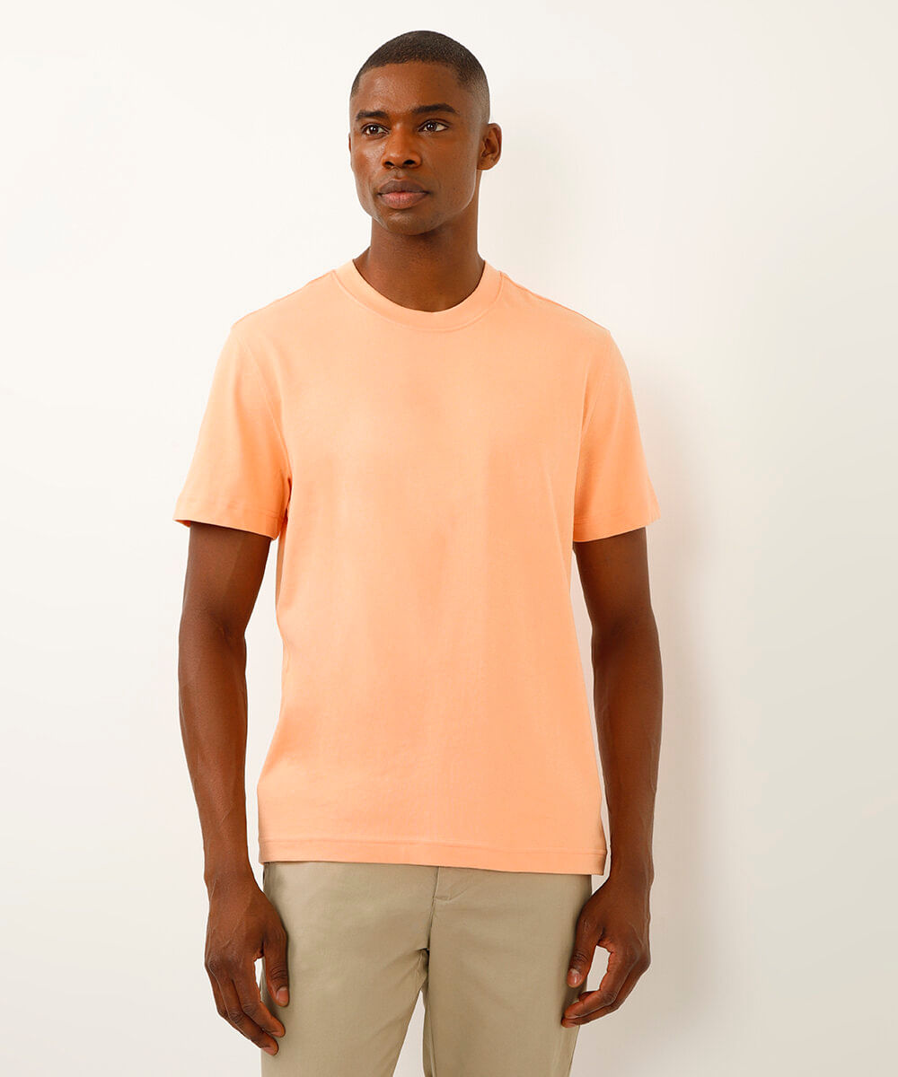 camiseta comfort malhão manga curta laranja