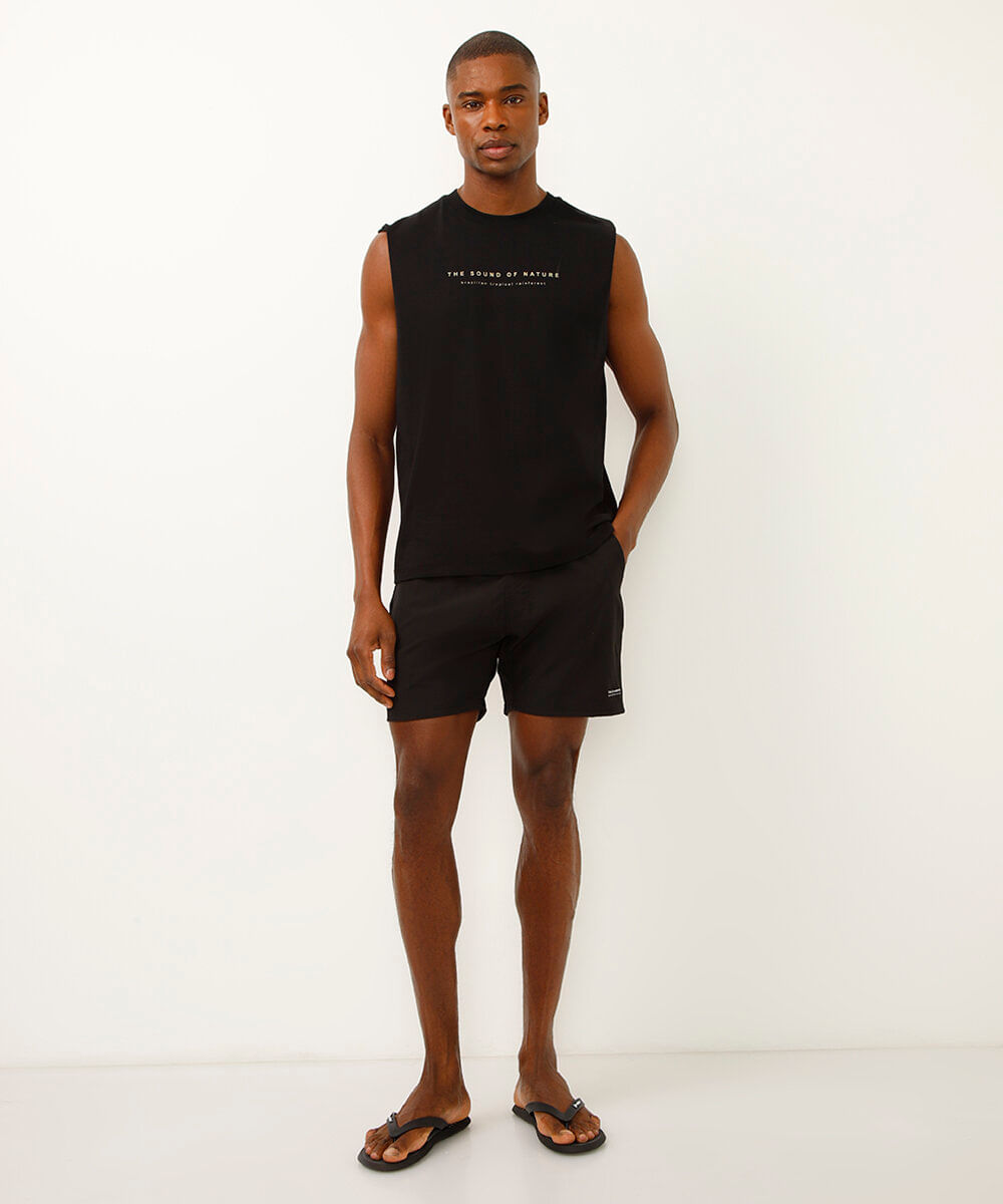 short boardshort cós com cordão preto