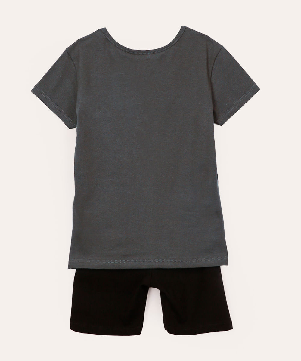 conjunto infantil curto smileyworld cinza