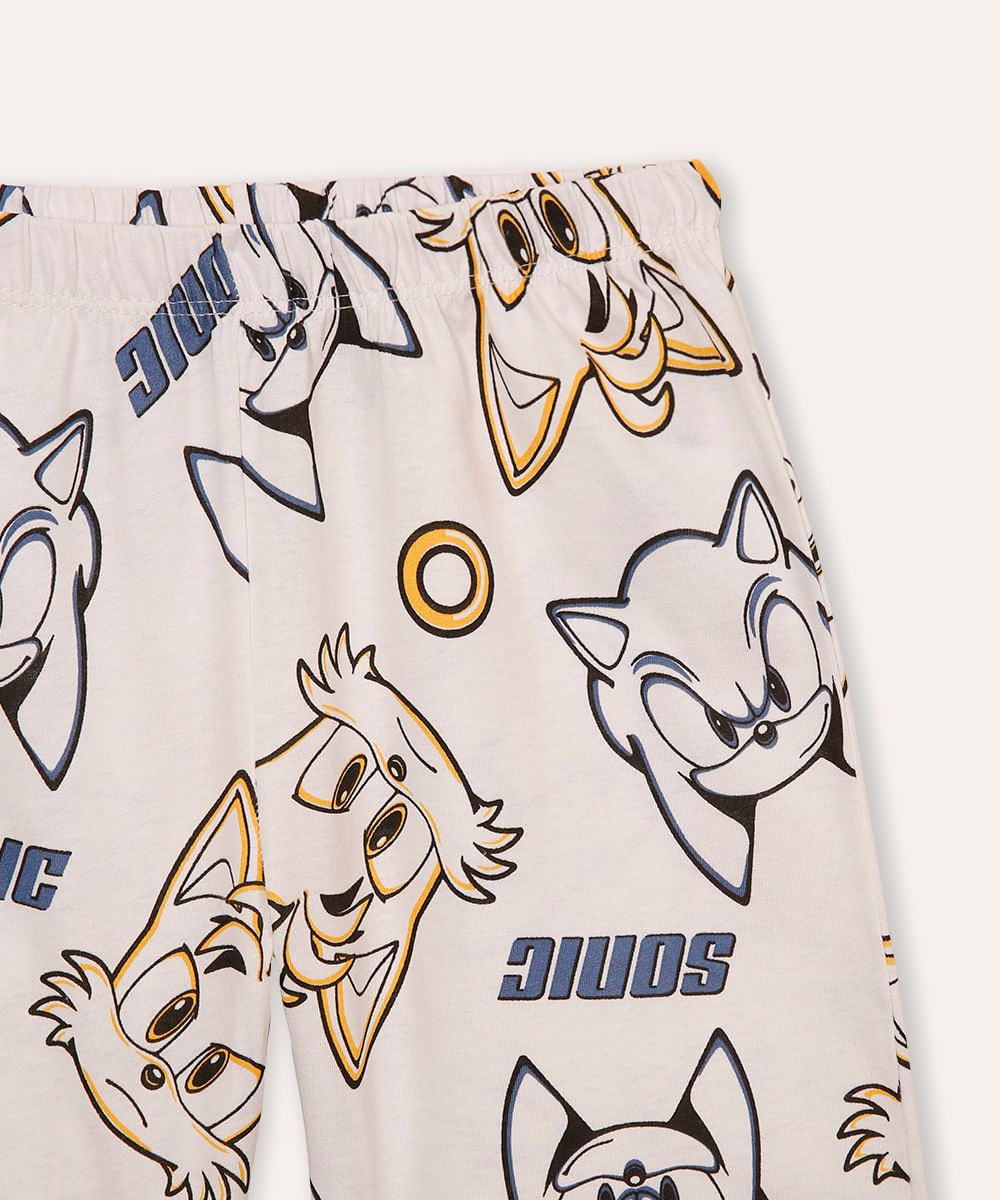 pijama curto infantil sonic off white