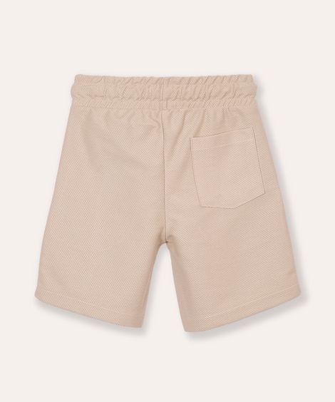 bermuda infantil texturizada com bolso bege