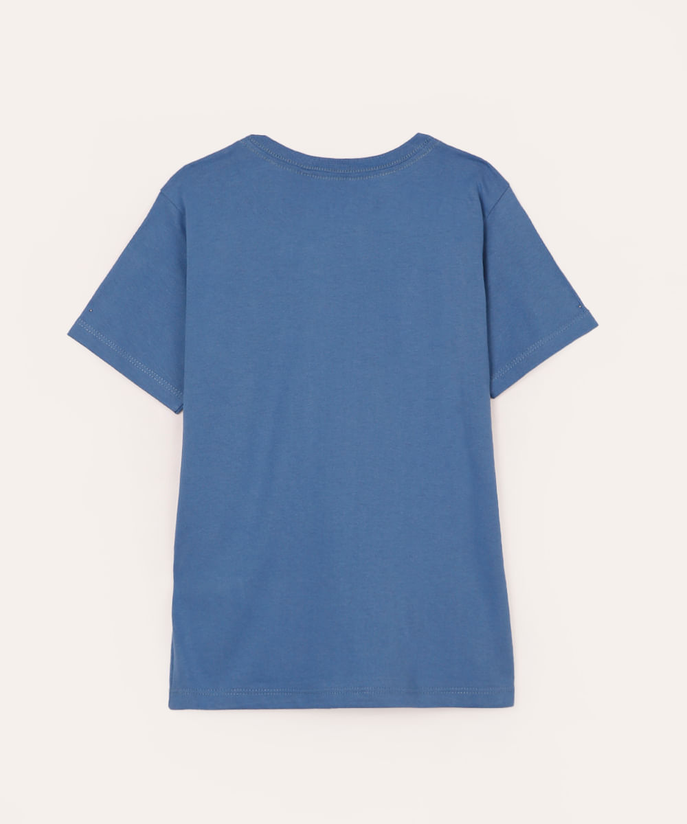 camiseta de algodão infantil com máscara sonic azul