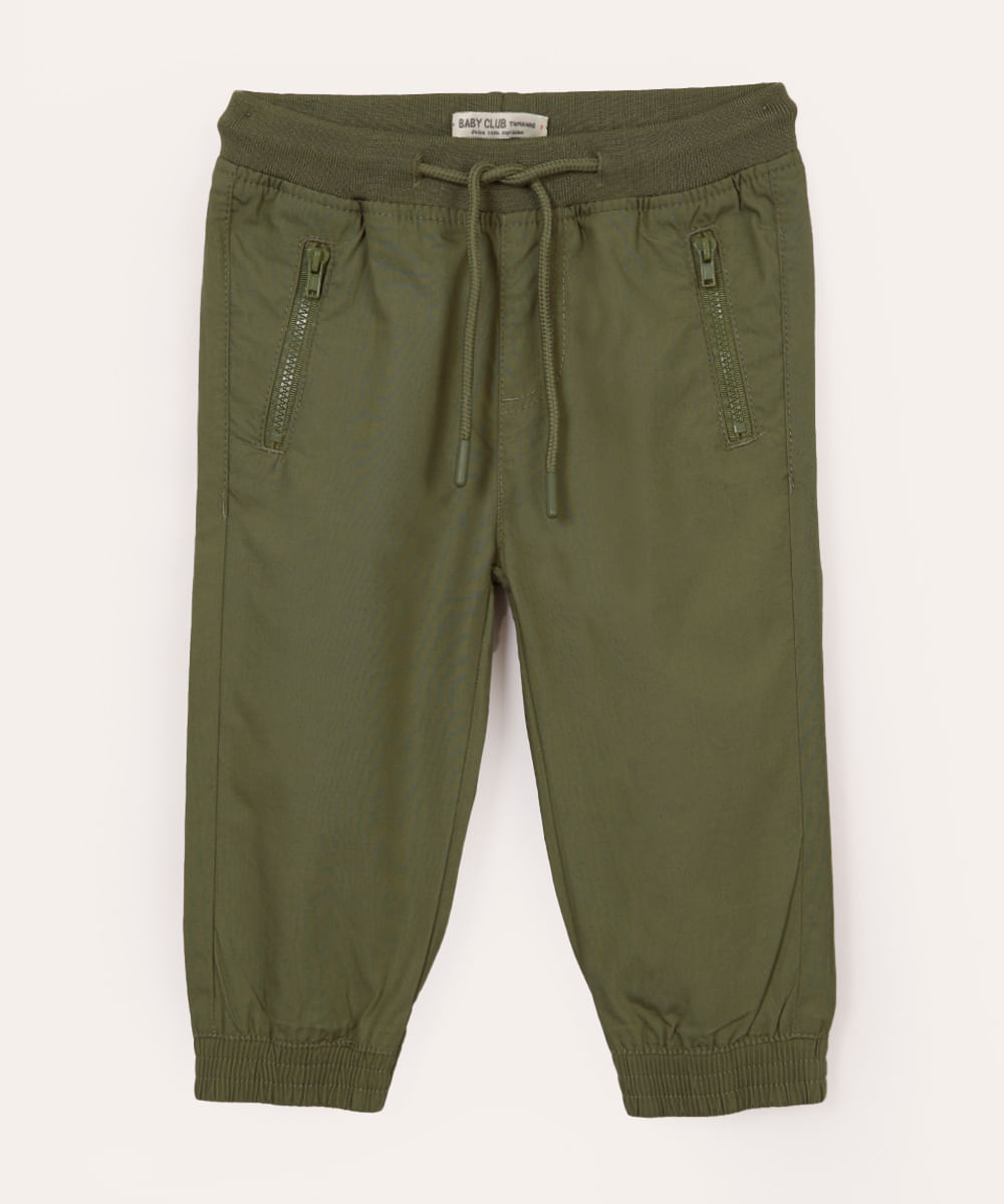 calça jogger de sarja infantil - verde
