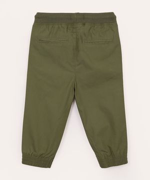 calça jogger de sarja infantil verde