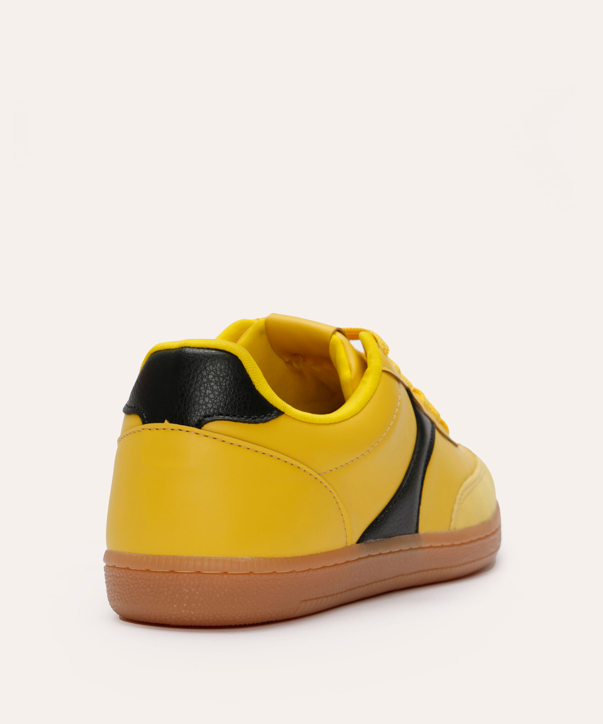tênis casual com recortes bicolor mindset amarelo