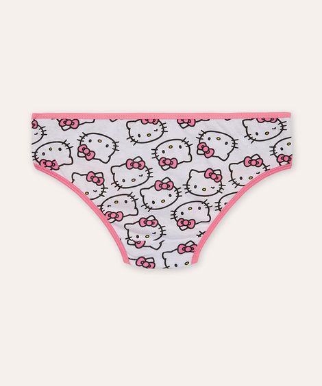 kit de 3 calcinhas de algodão infantil hello kitty colorido