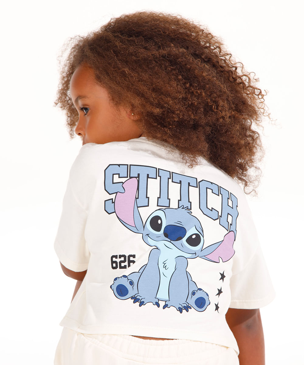 conjunto de algodão infantil stitch bege