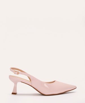 scarpin bico fino verniz oneself rosa