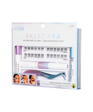 kit cílios kiss falscara starter preto