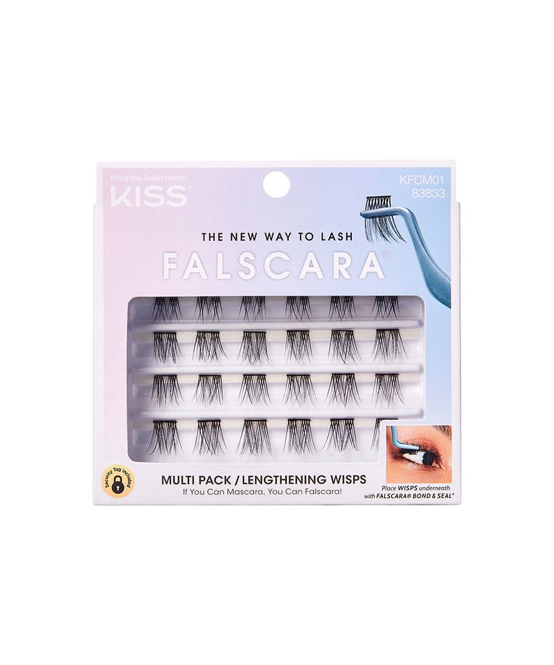 cílios kiss falscara multipack lengthening wisps preto