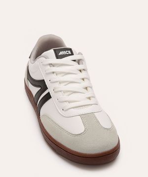 tênis casual com recortes bicolor ace branco