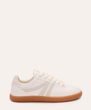 tênis casual com recortes ace off white