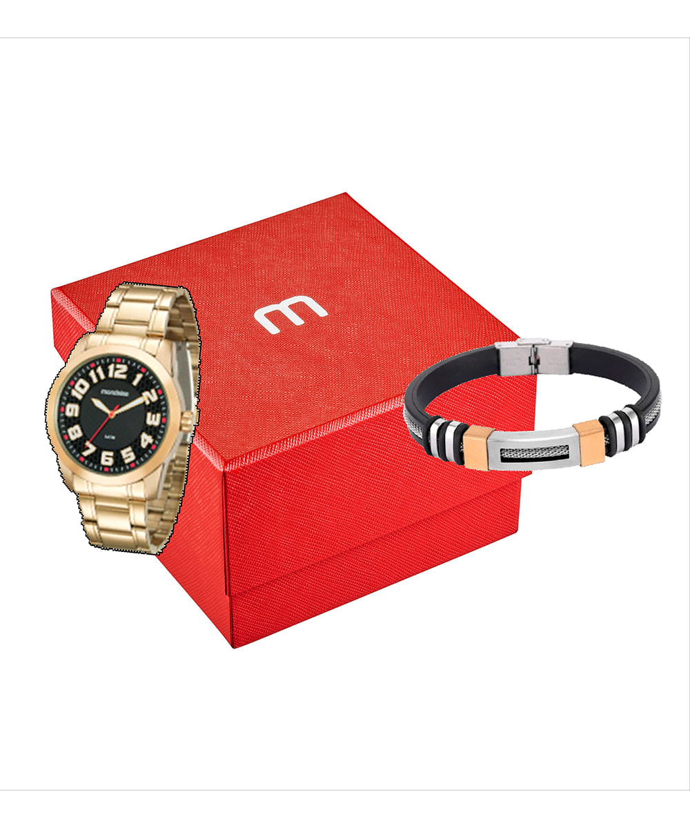 relógio mondaine 99130gpmvde3kf analógico dourado