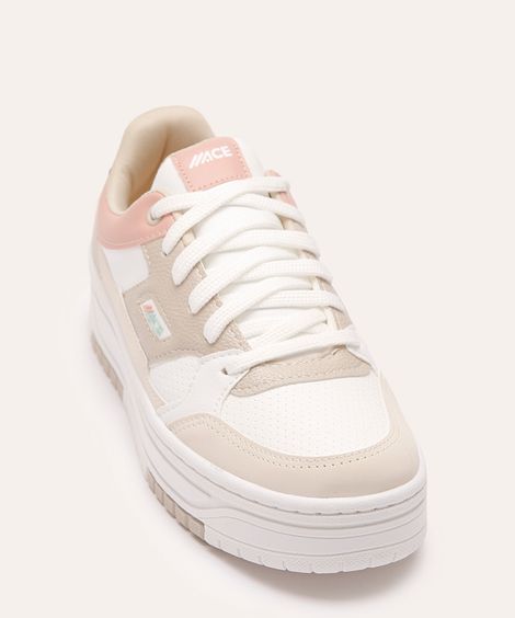 tênis casual flatform com recortes colorido