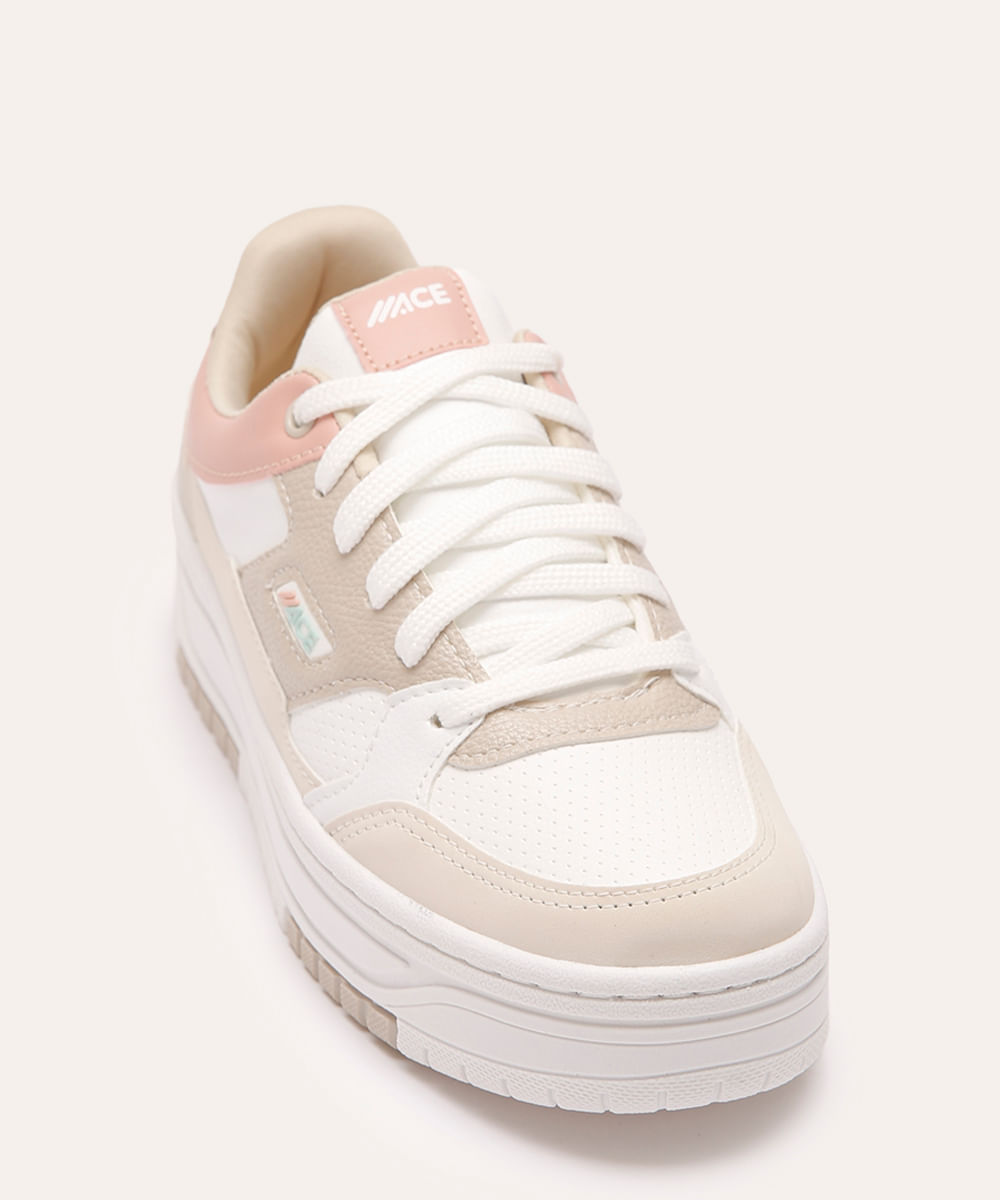 tênis casual flatform com recortes colorido