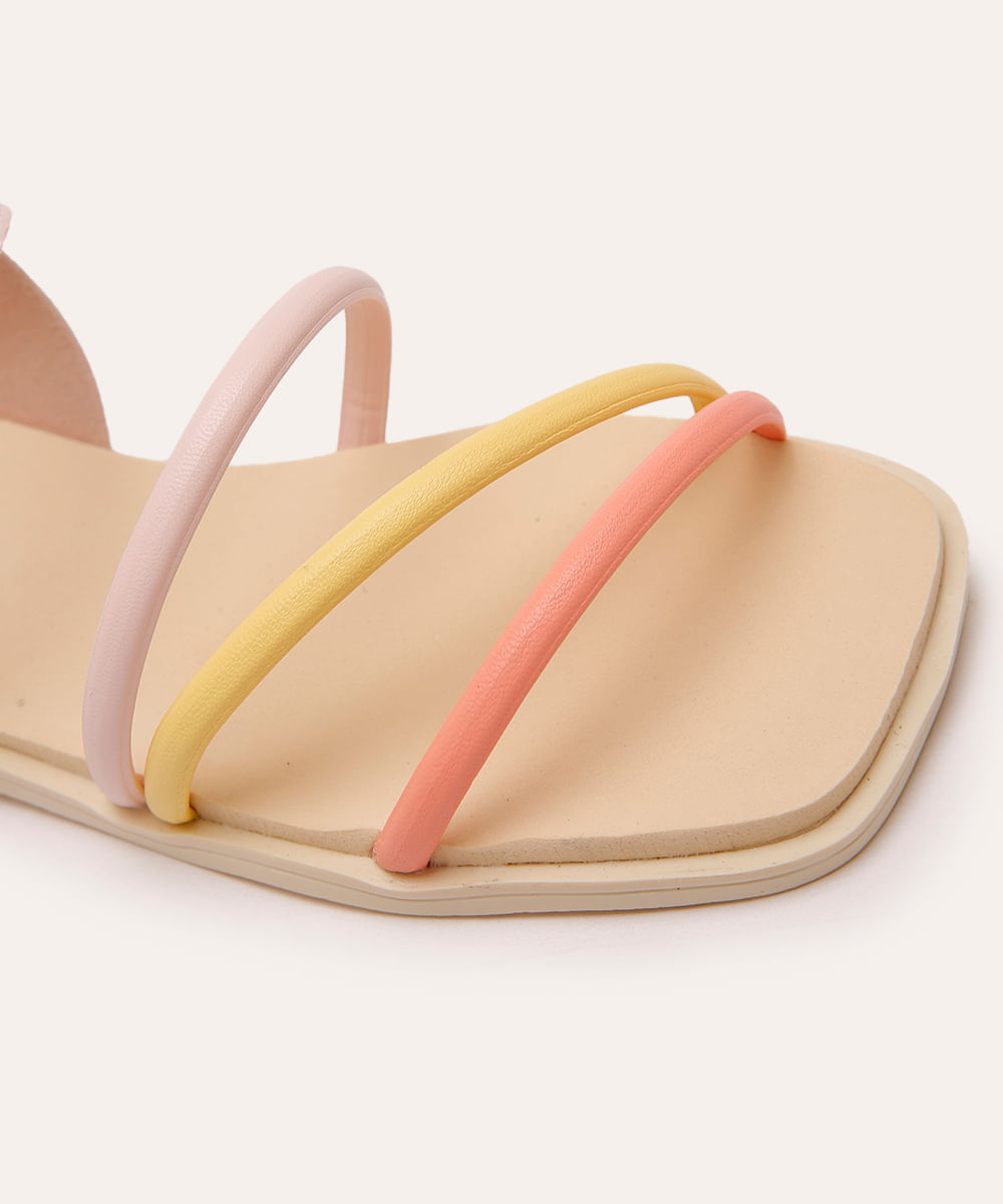 sandália infantil com tiras mini sua cia rosa