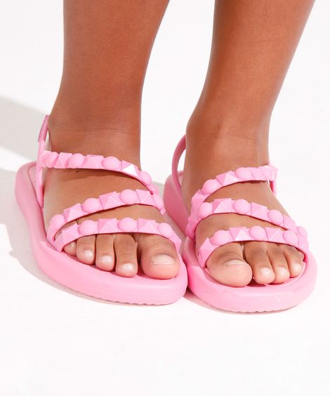 rasteirinha infantil meu sol com tachas ipanema rosa
