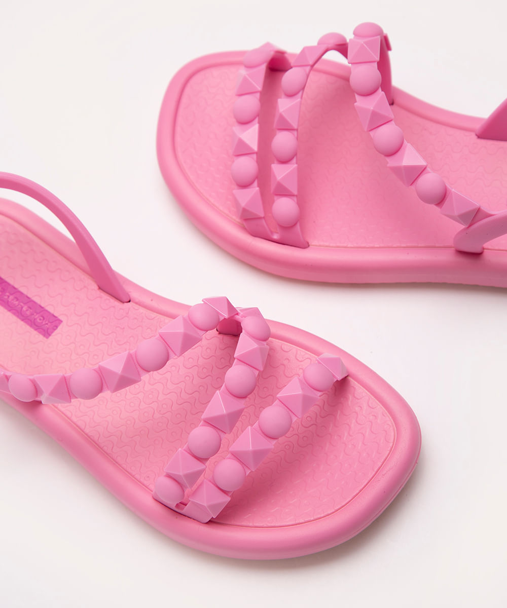 rasteirinha infantil meu sol com tachas ipanema rosa