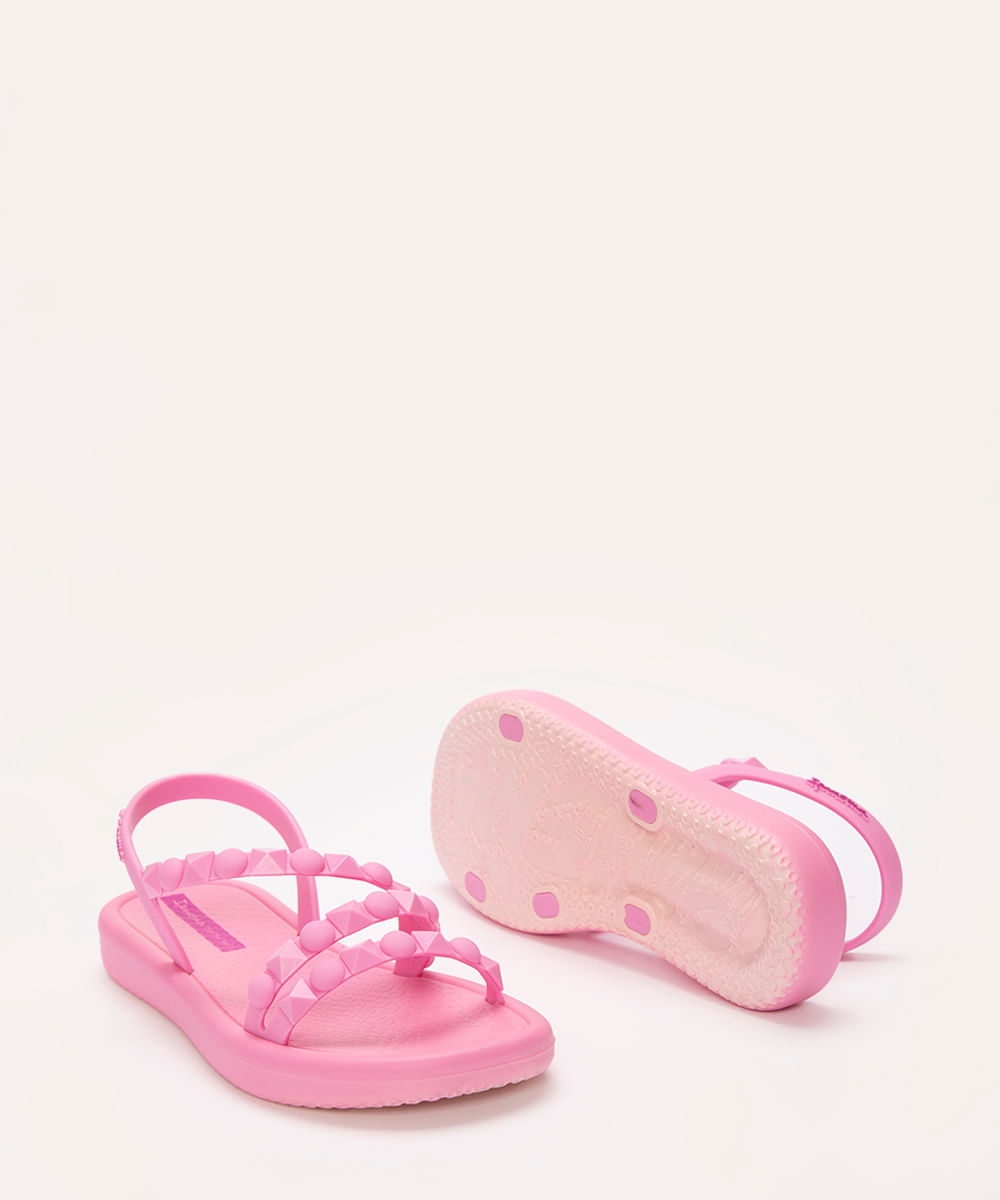 rasteirinha infantil meu sol com tachas ipanema rosa