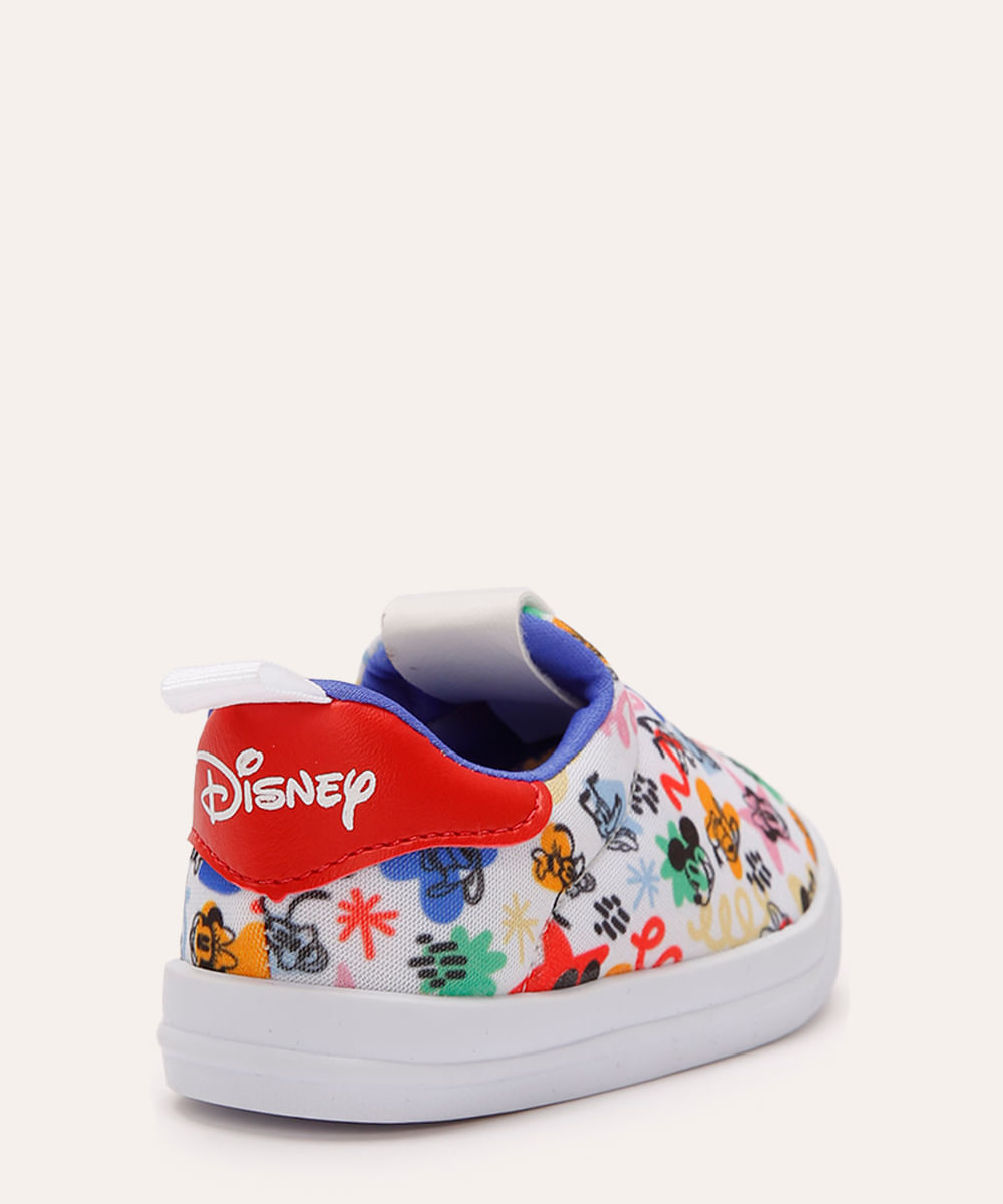 tênis infantil calce fácil mickey e amigos branco