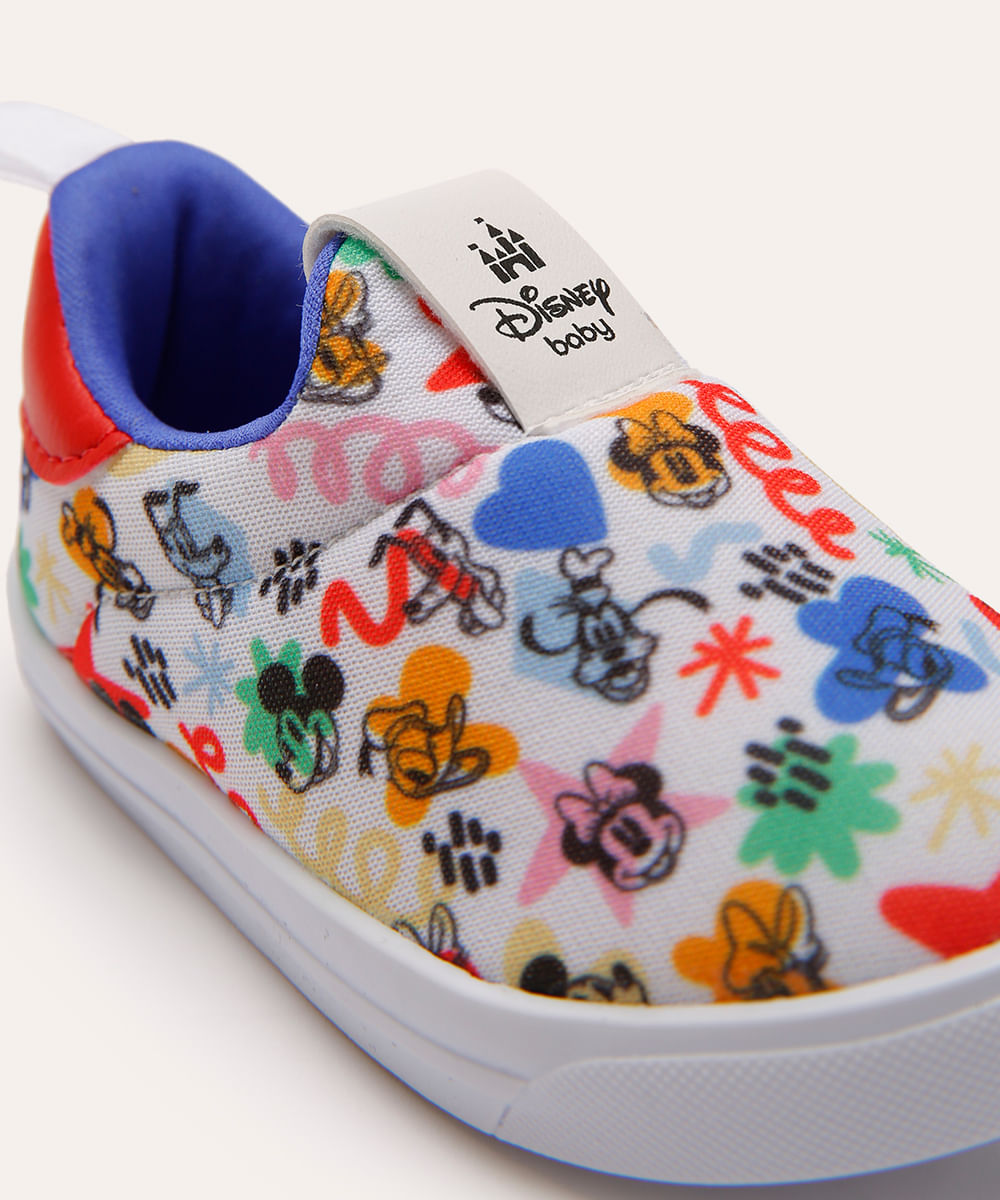 tênis infantil calce fácil mickey e amigos branco