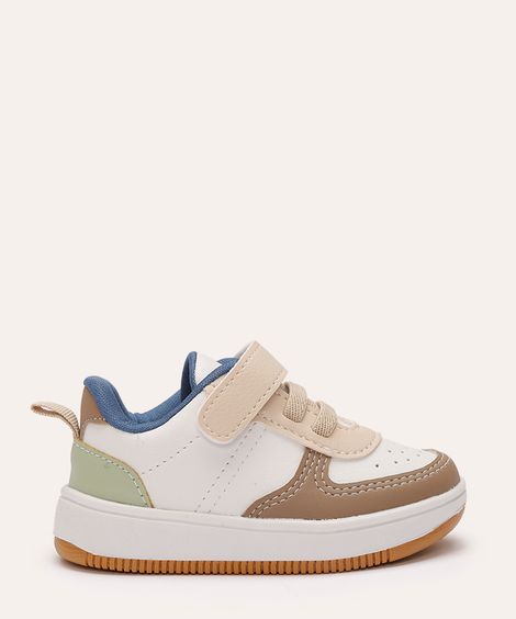 tênis casual infantil com velcro ace branco