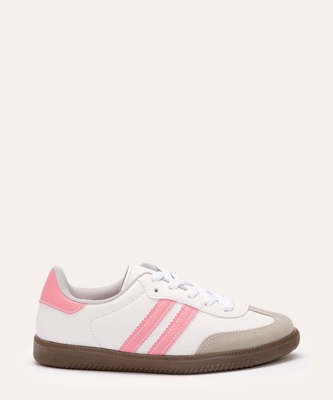 tênis casual infantil com recortes branco
