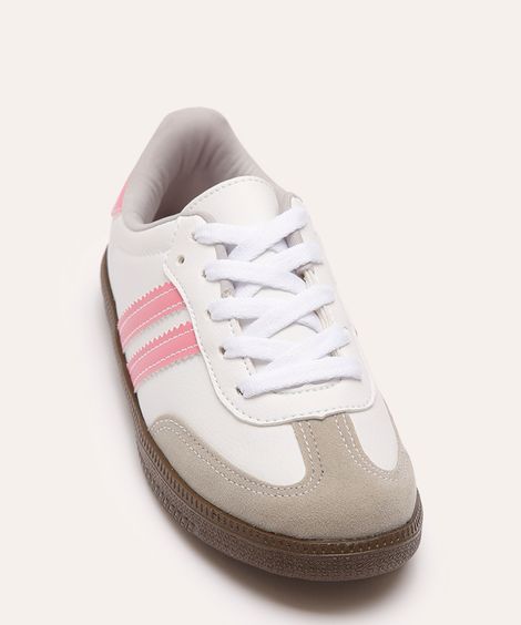 tênis casual infantil com recortes branco