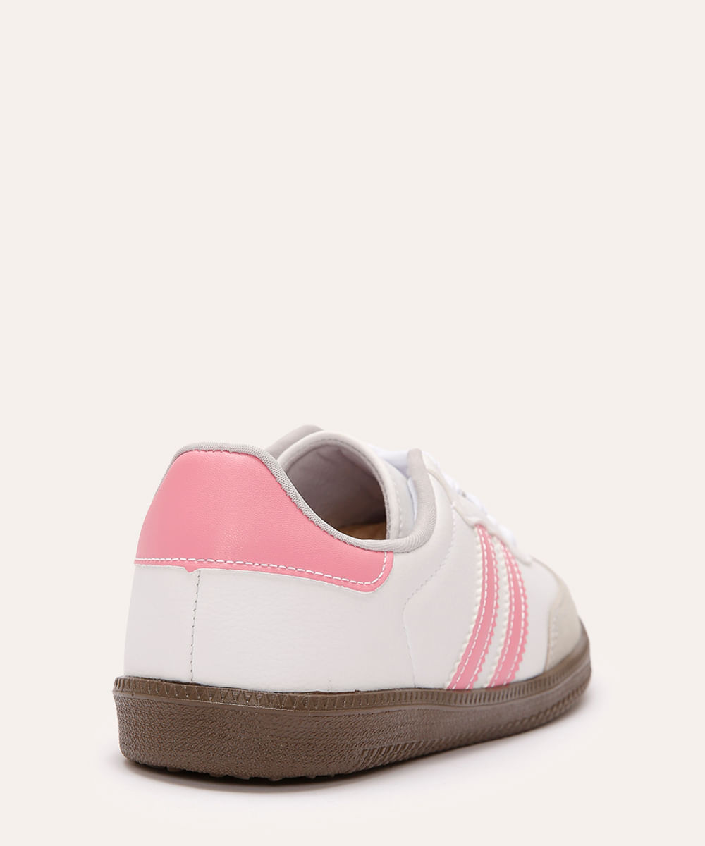 tênis casual infantil com recortes branco